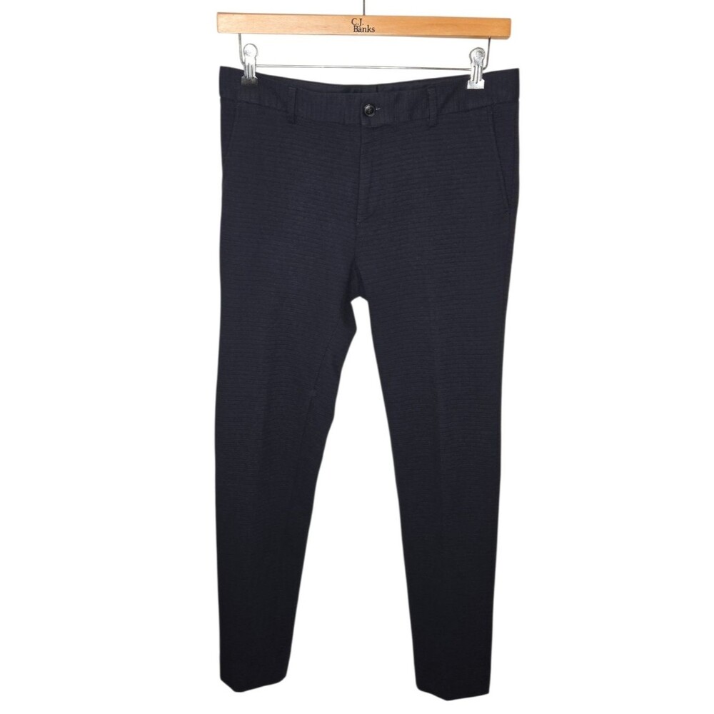 Scotch & Soda Mott Super Slim Fit Chinos Pants Navy Textured Knit - Size 33x32